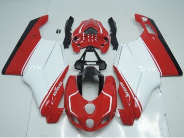 Cheap 2005-2006 Ducati 999 Motorcycle Fairings - White Red Glossy Black
