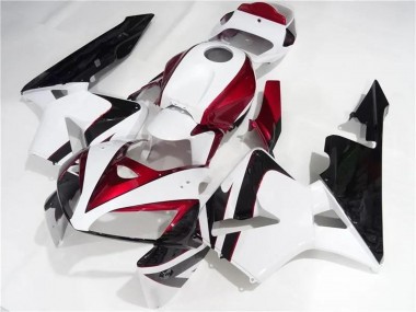 Cheap 2005-2006 Honda CBR600RR Motorcycle Fairings Kits - White Red Black
