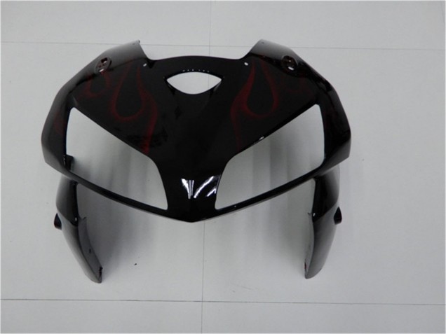 2005-2006 Honda CBR600RR Motorcycle Fairing Kits - Glossy Black Red Flame