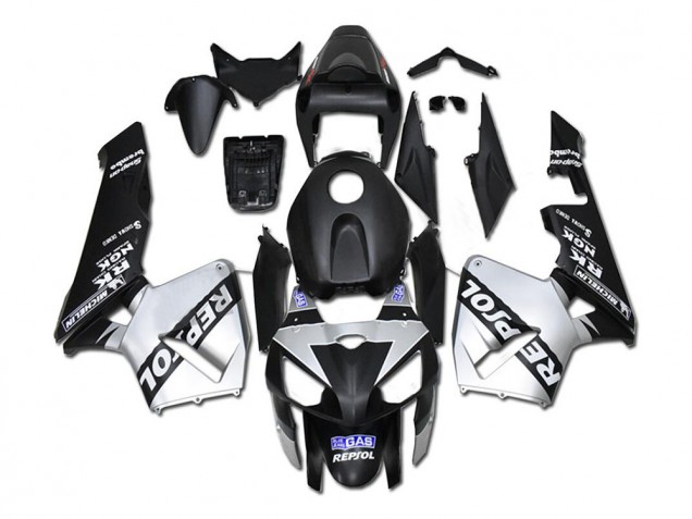 2005-2006 Honda CBR600RR Motorcycle Fairings - Black Silver Repsol