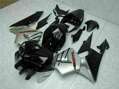 Cheap 2005-2006 Honda CBR600RR Motorcycle Fairings - Glossy Black Silver