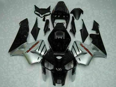 Cheap 2005-2006 Honda CBR600RR Motorcycle Fairings - Glossy Black Silver