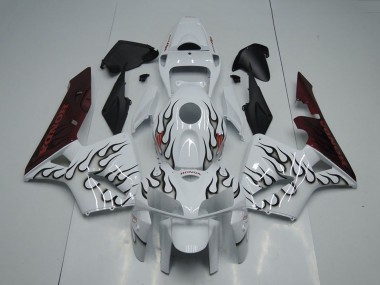 Cheap 2005-2006 Honda CBR600RR Motorcycle Fairing - White Black Flame