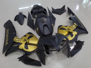 Cheap 2005-2006 Honda CBR600RR Motorcycle Fairings - Matte Black with Gold Skull