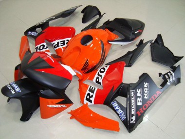 Cheap 2005-2006 Honda CBR600RR Motorcycle Fairings - Orange Red White Matte Black Repsol Racing