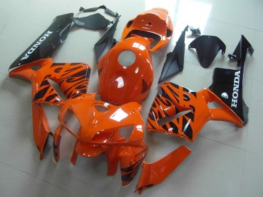 Cheap 2005-2006 Honda CBR600RR Motorcycle Fairings - Orange Black Flame