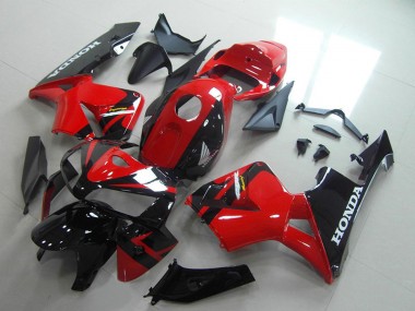Cheap 2005-2006 Honda CBR600RR Motorcycle Fairings - Red Glossy Black
