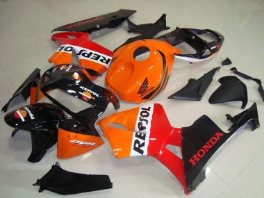 Cheap 2005-2006 Honda CBR600RR Motorcycle Fairing Kits - Orange White Red Glossy Black Repsol