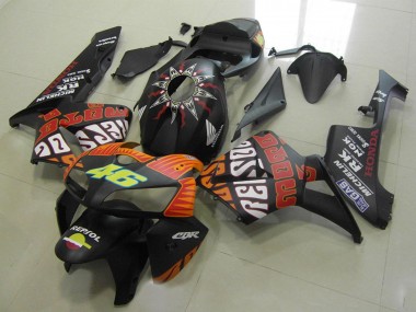 Cheap 2005-2006 Honda CBR600RR Motorcycle Fairings - Matte Black Orange Yellow Rossi 46