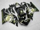 2005-2006 Kawasaki ZX6R Motorcycle Fairings - Glossy Black White Gold Lucky Strike