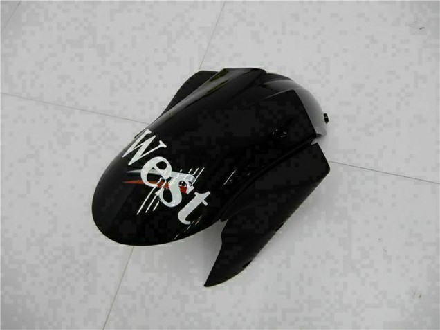 2005-2006 Kawasaki ZX6R Motorcycle Fairings - Glossy Black White West