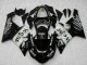 2005-2006 Kawasaki ZX6R Motorcycle Fairings - Glossy Black White West