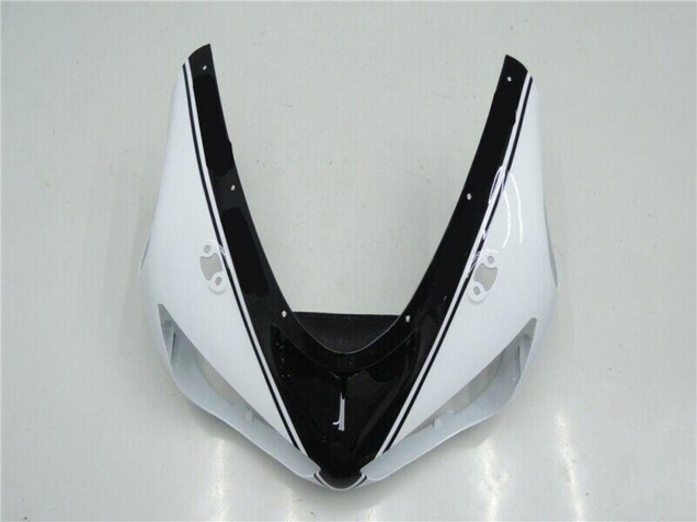2005-2006 Kawasaki ZX6R Motorcycle Fairings - White Glossy Black
