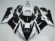2005-2006 Kawasaki ZX6R Motorcycle Fairings - White Glossy Black
