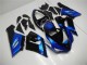 2005-2006 Kawasaki ZX6R Motorcycle Fairing Kits - Blue Glossy Black