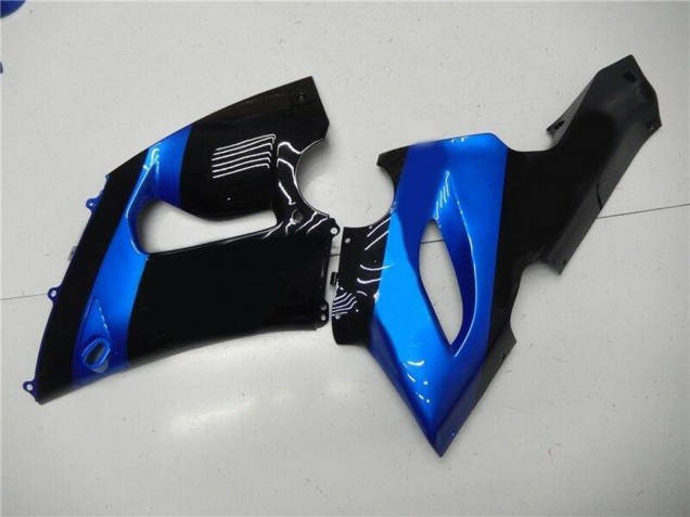 2005-2006 Kawasaki ZX6R Motorcycle Fairing Kits - Blue Glossy Black