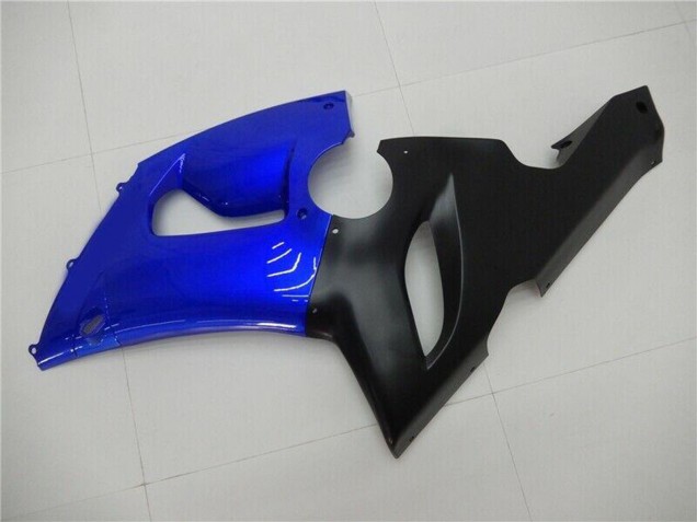 2005-2006 Kawasaki ZX6R Motorcycle Fairings - Blue Matte Black