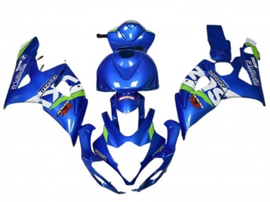 Cheap 2005-2006 Suzuki GSXR 1000 Motorcycle Fairings - Blue Green White Motul