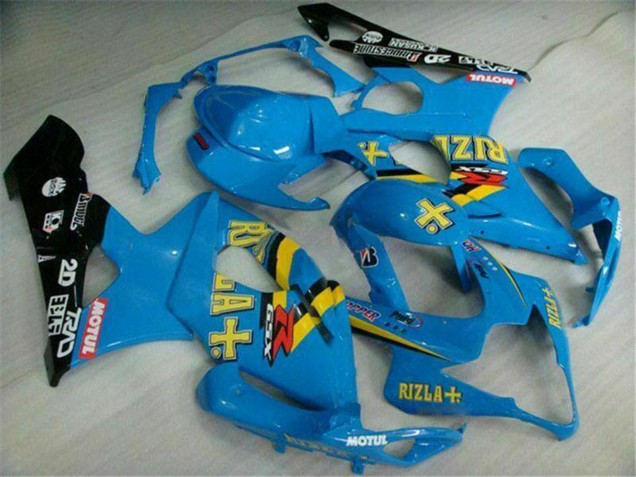 2005-2006 Suzuki GSXR 1000 Motorcycle Fairings - Blue Gold Black Rizla