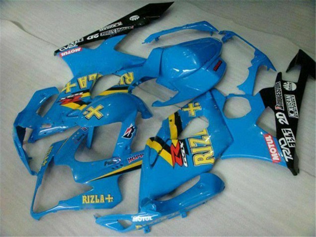 2005-2006 Suzuki GSXR 1000 Motorcycle Fairings - Blue Gold Black Rizla