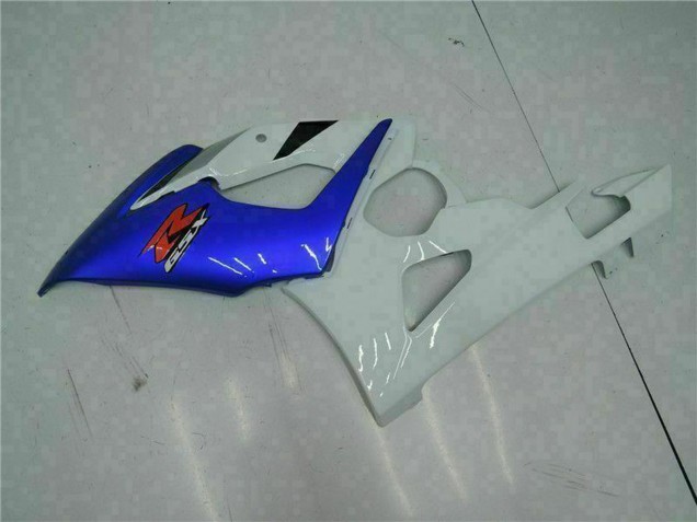 2005-2006 Suzuki GSXR 1000 Motorcycle Fairing - White Blue Glossy Black