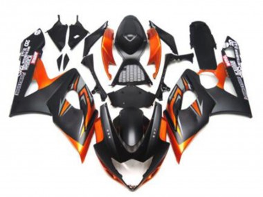 Cheap 2005-2006 Suzuki GSXR 1000 Motorcycle Fairings - Glossy Black Matte Black Black Orange