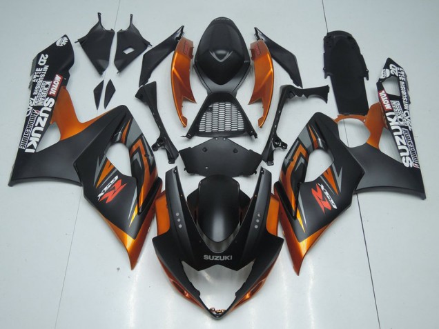 2005-2006 Suzuki GSXR 1000 Motorcycle Fairing - Matte Black Orange