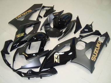 Cheap 2005-2006 Suzuki GSXR 1000 Motorcycle Fairings - Glossy Black Matte Black Gold Decal