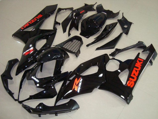 2005-2006 Suzuki GSXR 1000 Motorcycle Fairings - Glossy Black Red Decal