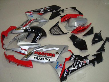 Cheap 2005-2006 Suzuki GSXR 1000 Motorcycle Fairings - Silver Red Black Hooters