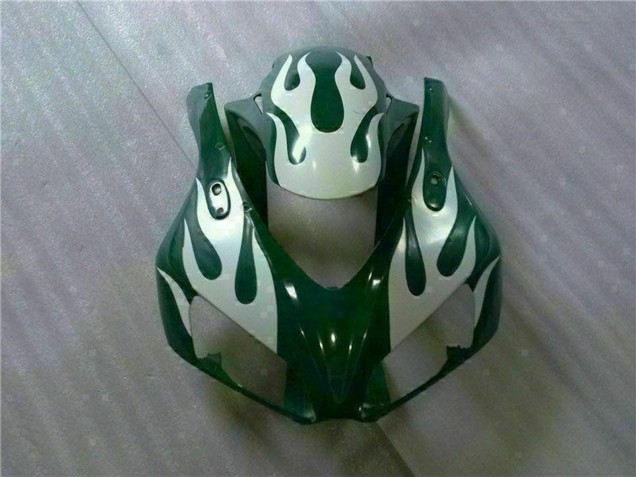 2006-2007 Honda CBR1000RR Motorcycle Fairings - White Green Flame