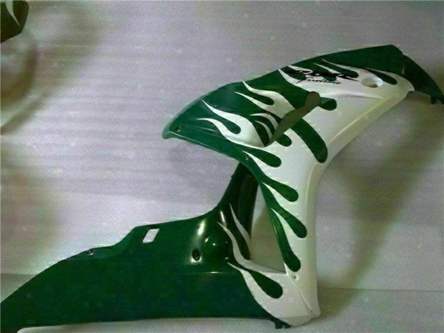 2006-2007 Honda CBR1000RR Motorcycle Fairings - White Green Flame