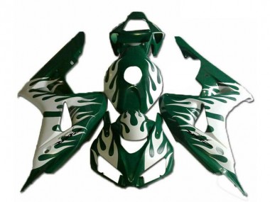 Cheap 2006-2007 Honda CBR1000RR Motorcycle Fairings - White Green Flame