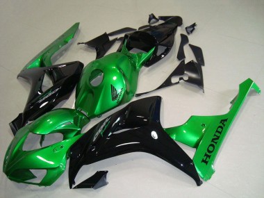 Cheap 2006-2007 Honda CBR1000RR Motorcycle Fairings - Green Glossy Black