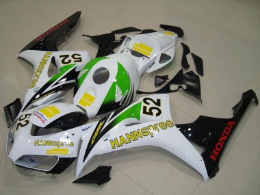 Cheap 2006-2007 Honda CBR1000RR Motorcycle Fairings - White Green Yellow Glossy Black Hannspree 52