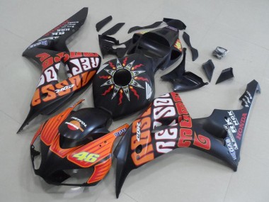 Cheap 2006-2007 Honda CBR1000RR Motorcycle Fairings - Matte Black Orange Rossi 46