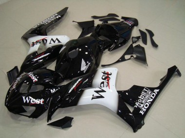 Cheap 2006-2007 Honda CBR1000RR Motorcycle Fairings - Glossy Black White West