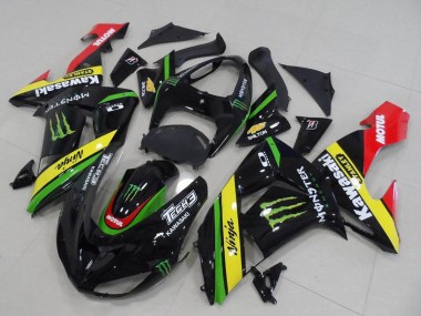 Cheap 2006-2007 Kawasaki ZX10R Motorcycle Fairings - Glossy Black Red Yellow Green Monster