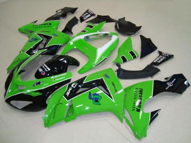 Cheap 2006-2007 Kawasaki ZX10R Motorcycle Fairings - Green White Glossy Black