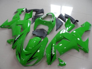 Cheap 2006-2007 Kawasaki ZX10R Motorcycle Fairings - Green Black Stripe