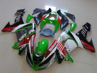 Cheap 2006-2007 Kawasaki ZX10R Motorcycle Fairings - Green Red White Black Motorad