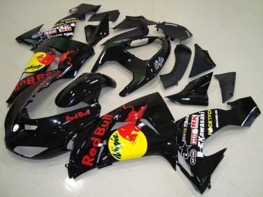 Cheap 2006-2007 Kawasaki ZX10R Motorcycle Fairings - Glossy Black Yellow Red Bull