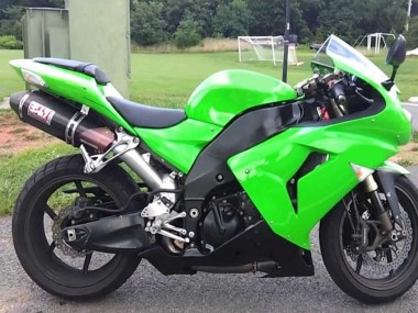 Cheap 2006-2007 Kawasaki ZX10R Motorcycle Fairing Kits - Green Matte Black