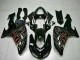 2006-2007 Kawasaki ZX10R Motorcycle Fairing Kits - Glossy Black Red Flame