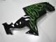 2006-2007 Kawasaki ZX10R Motorcycle Fairings - Glossy Black Green Flame
