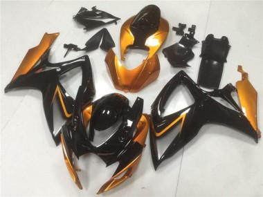 Cheap 2006-2007 Suzuki GSXR 600/750 Motorcycle Fairings - Orange Glossy Black