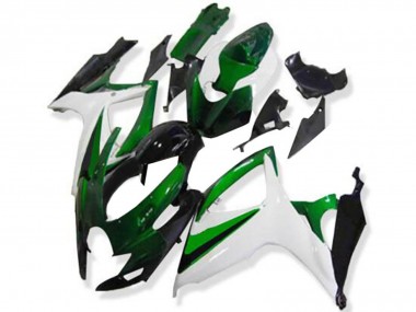 Cheap 2006-2007 Suzuki GSXR 600/750 Motorcycle Fairings - White Green Glossy Black