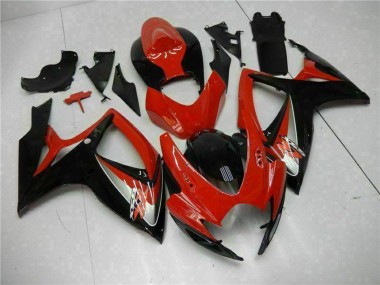 Cheap 2006-2007 Suzuki GSXR 600/750 Motorcycle Fairings - Red Glossy Black