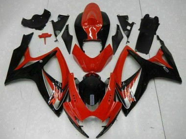 Cheap 2006-2007 Suzuki GSXR 600/750 Motorcycle Fairings - Red Glossy Black