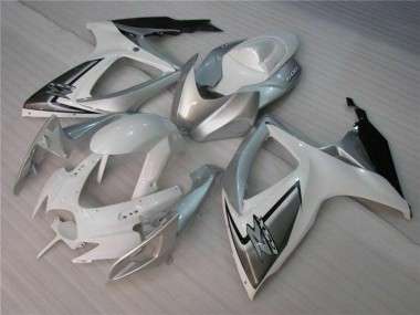 Cheap 2006-2007 Suzuki GSXR 600/750 Motorcycle Fairings - White Silver
